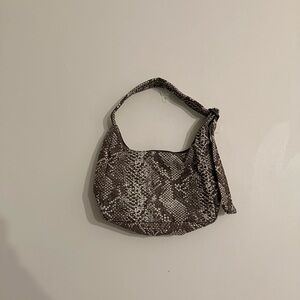 NEW Baggu Mini Nylon Shoulder Bag Snakeskin Print Purse